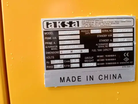 AKSA APD220C Genset 220 kVA, 50 Hz — sewa dan jual alat berat Batam (5/5)