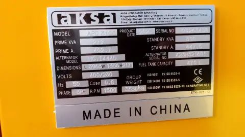 AKSA APD310C Genset 310 kVA, 50 Hz — sewa dan jual alat berat Batam (5/5)